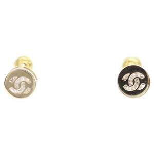 CHANEL Gold Logo Earrings
